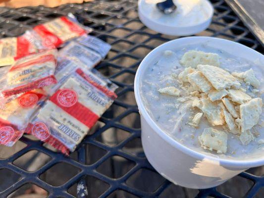 Clam Chowder with Crackers