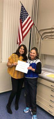 Congratulations to Isabel on becoming a U.S. Citizen.