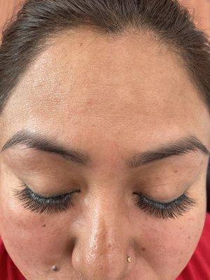 Eyebrows threading and lashes