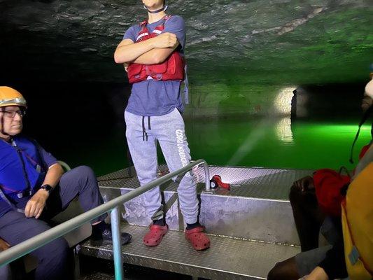 Beginning of the cave boat tour with our guide Evan