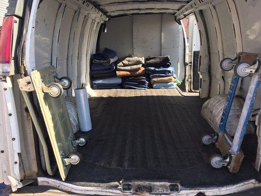 Extended Cargo Van----- The cargo space is . . . . . . 10 feet long x 6 feet wide x  5 feet high