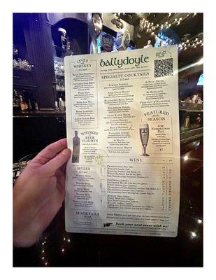 Menu@ Ballydoyle Irish Pub & Restaurant.  5157 Main St, Downers Grove, IL