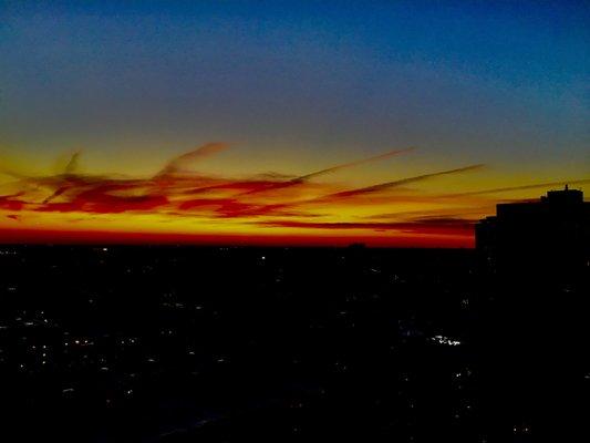 Western Sunset Looking over Well's Street toward Chicago O'Hare Airport June 2021