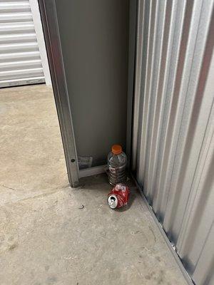 Left over cans from people who broke inside the unit