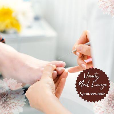 Vanity Nail Lounge provides professional pedicure that will rejuvenate your toes and feet to make it feel younger and lighter.