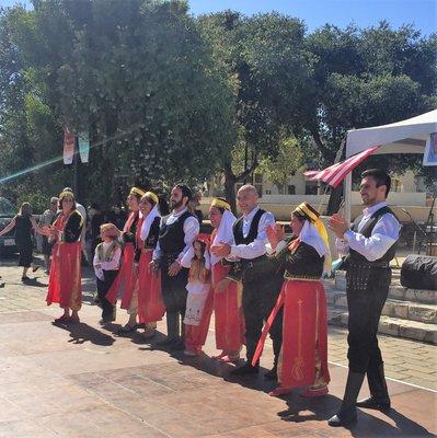 Berkeley Turkish School Parents  and children dancing to folk dance at the Monterey Turkish Festival