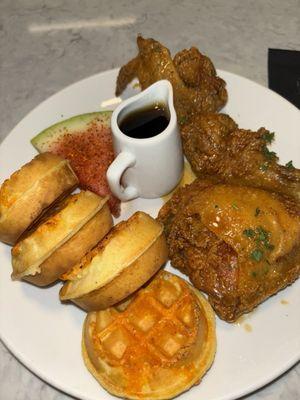 Honey hot Honey Hot Fried Chicken and Waffles