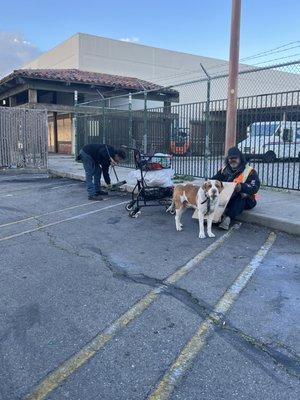 UNCLE ROB CLEANING THE PARKING LOT