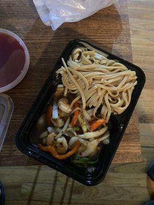 #73 - Jalapeno Shrimp & Low Pint of Lo Mein