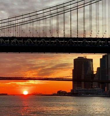 Gorgeous sunset view on the East River