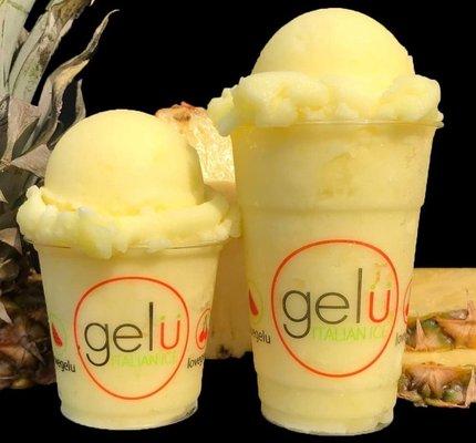 Pineapple Gelu Italian Ice, fresh fruit, vegan, smooth and creamy like ice cream, like a sorbet, so much better than a snow cone!