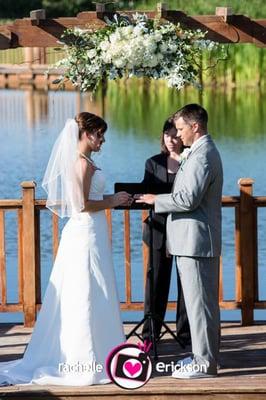 Dayna with wedding couple.