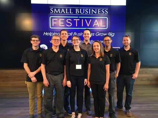 The crew at Small Biz Fest. We livestreamed, shot backstage interviews, and more!