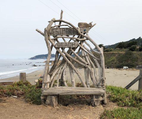 Lovely bench as you are driving into the Campground.