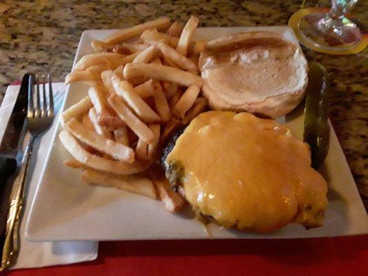 Nicely toasted bun, awesome cheeseburger