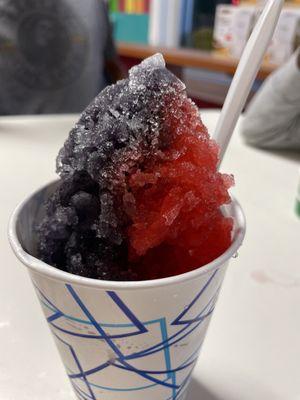 Medium grape and strawberry snowball