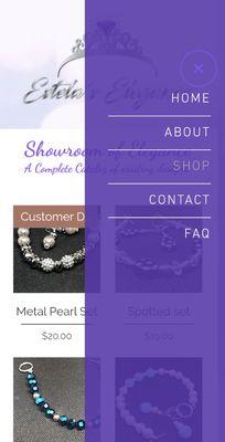 Screenshot of a previously built shop page.