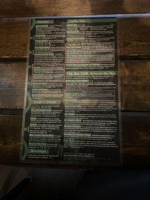 Food menu