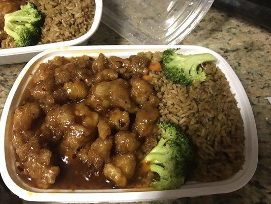 General Tso Chicken and vegetable fried rice