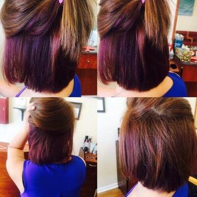 Summery purple highlights .. Make an appointment for highlight .