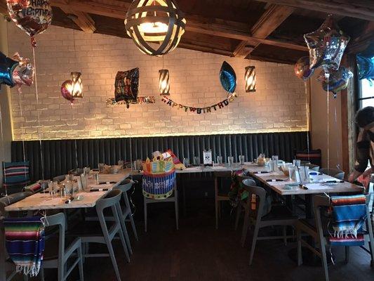 Birthday parties, baby showers, anniversaries, any special occasion is possible here at Todo Bien!  Just Ask us how