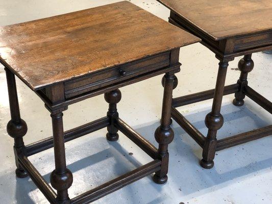 English Oak Side Tables Repaired and Restored