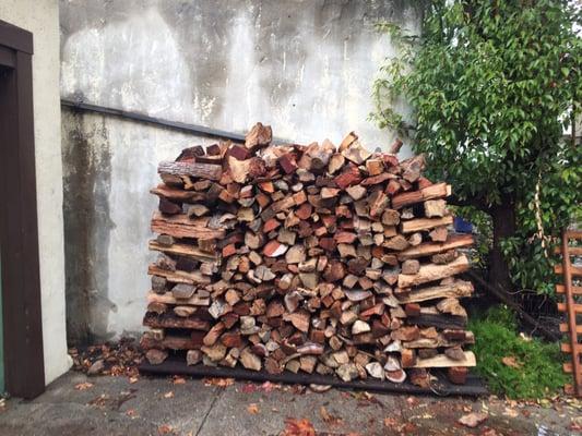 Our neatly stacked wood. Thanks guys!