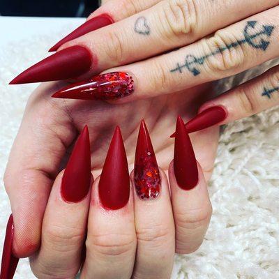 Matte red stiletto