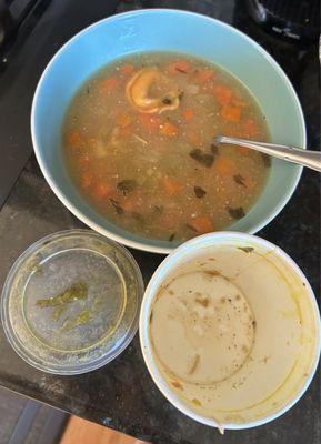 Large Roasted Chicken Tortellini Soup... or should I say "carrot soup" with very little chicken or tortellini.