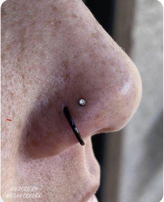 2nd nostril (white diamond) done by Megan.