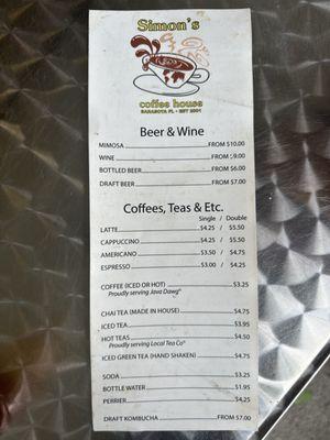 Drink Menu