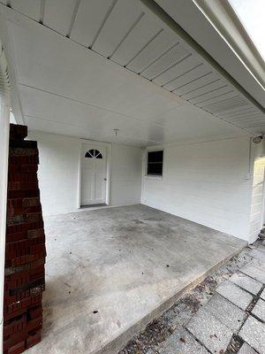 Back porch painted white