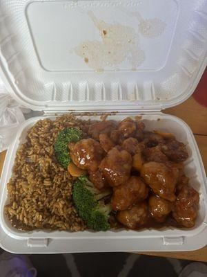 C34. Orange Chicken Combo Plate