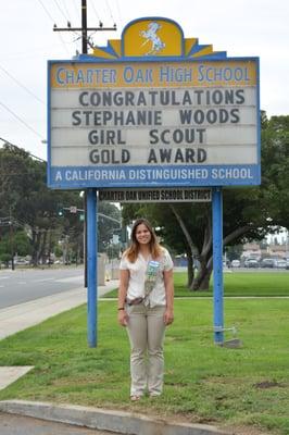 My Daughter earned her Gold award in the Girl Scouts