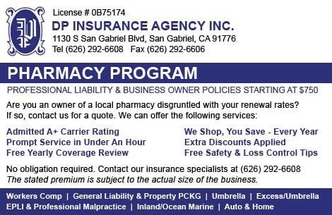 Pharmacy program, professional liability &business owner policies staring at $750