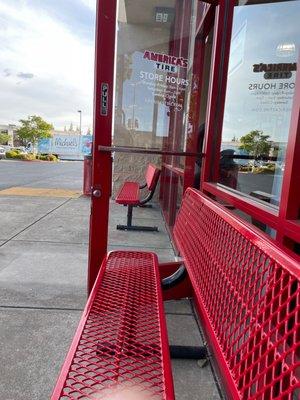 Waiting bench in front