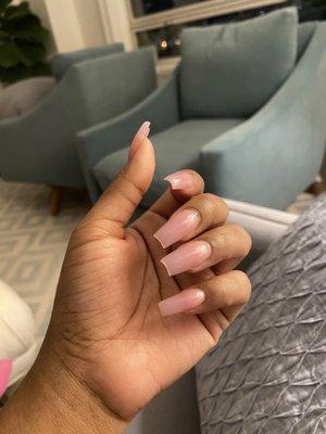 clear pink acrylics