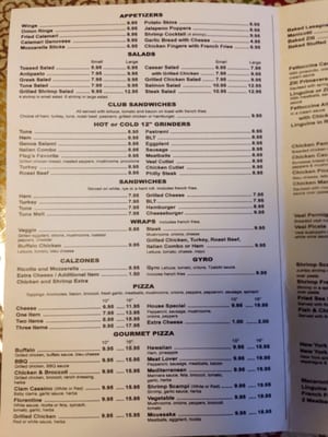 New restaurant as of March 2016.  Replacing Tommy's Restaurant. Page 1 of menu