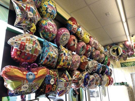 Wide selection of balloons