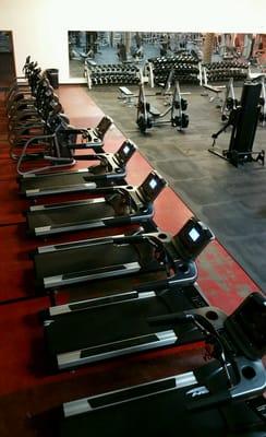 Cardio equipment with treadmills, elliptical, stair climber