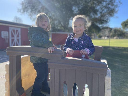 Preschool enjoying the sunshine.