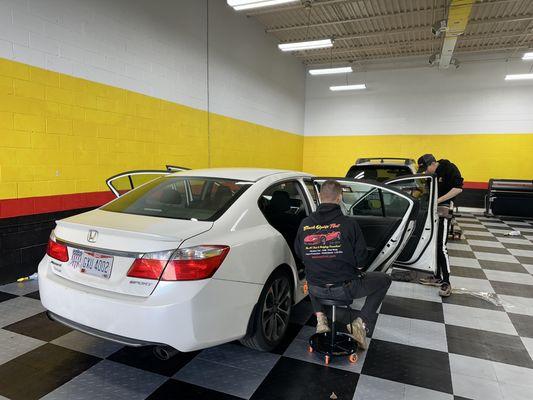 Full car window tinting with our ceramic film.