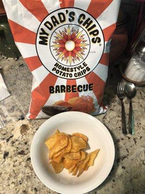 A thin kettle chip, On the sweet side for barbecue