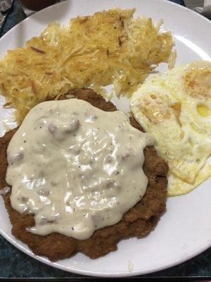 Chicken Fried Steak with sausage gravy