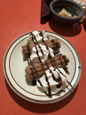 Free churros with whipped cream on valentine's day