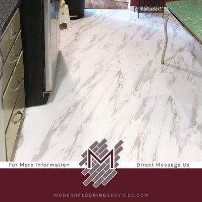 Marble Look Luxury Vinyl Tile Flooring Installation