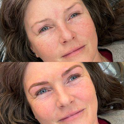 Combo brows, Microblading + Machine Shading