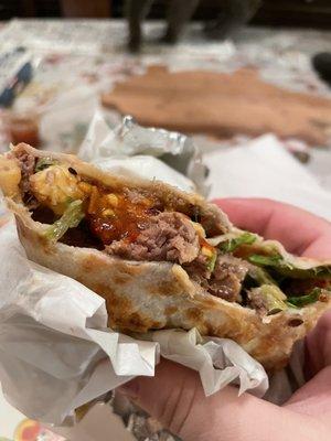 Lengua (beef taco) burrito