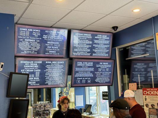 Interior order area with some of the menu