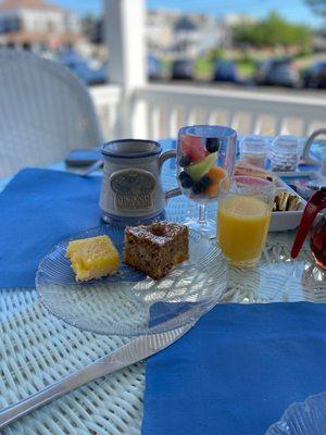 Homemade Treats, delicious fruit cup and fresh bottomless coffee